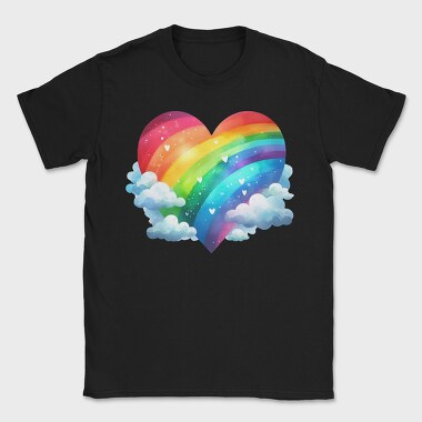 Rainbow Heart Clouds, Tricou Barbati (Unisex)
