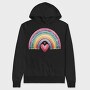 Rainbow Heart Love, Hanorac Oversize Barbati (Unisex)