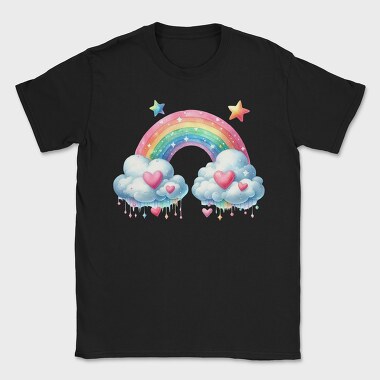 Rainbow Hearts Clouds, Tricou Barbati (Unisex)