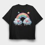 Rainbow Hearts Clouds, Tricou Oversize Barbati (Unisex)