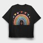 Rainbow Hearts Love, Tricou Oversize Barbati (Unisex)