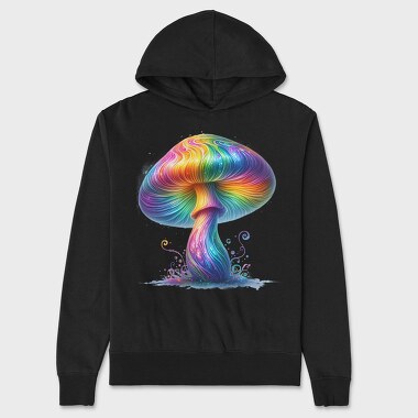 Rainbow Mushroom Splatter, Hanorac Oversize Barbati (Unisex)