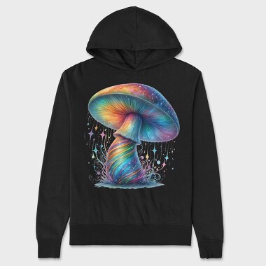 Rainbow Mushroom Stars, Hanorac Oversize Barbati (Unisex)