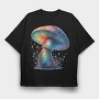 Rainbow Mushroom Stars, Tricou Oversize Barbati (Unisex)