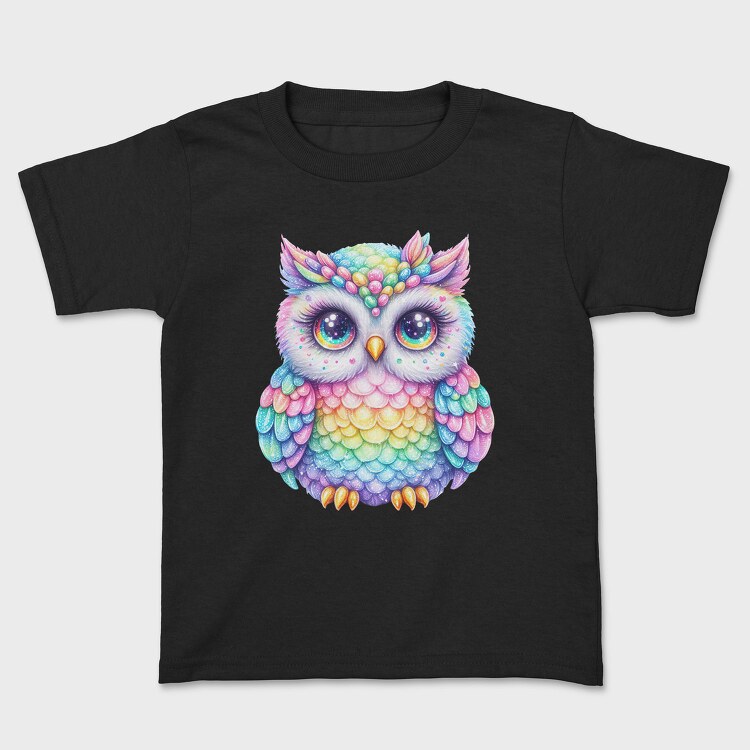 Rainbow Owl Sublimation, Tricou Copii