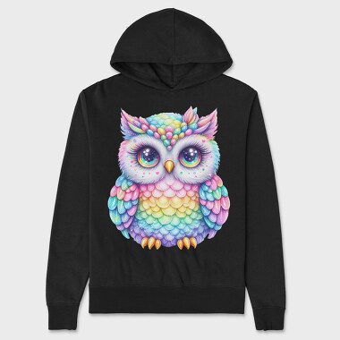 Rainbow Owl Sublimation, Hanorac Oversize Barbati (Unisex)