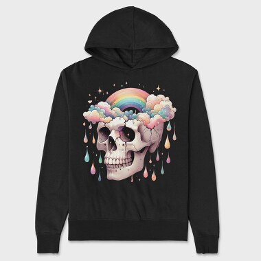 Rainbow Skull Cry, Hanorac Oversize Barbati (Unisex)