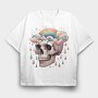 Rainbow Skull Cry, Tricou Oversize Barbati (Unisex)