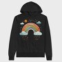 Rainbow Sky Drops, Hanorac Oversize Barbati (Unisex)