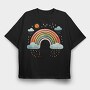 Rainbow Sky Drops, Tricou Oversize Barbati (Unisex)