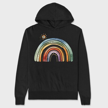 Rainbow Sky Sun, Hanorac Oversize Barbati (Unisex)