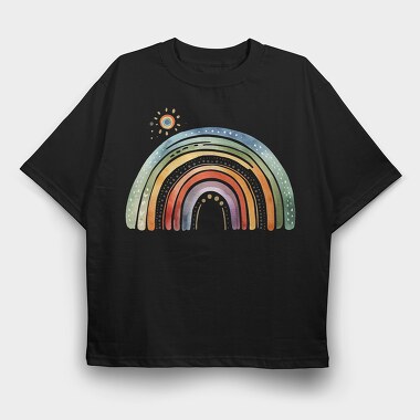 Rainbow Sky Sun, Tricou Oversize Barbati (Unisex)