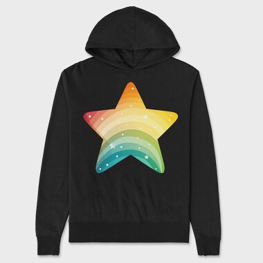 Rainbow Star Clouds, Hanorac Oversize Barbati (Unisex)