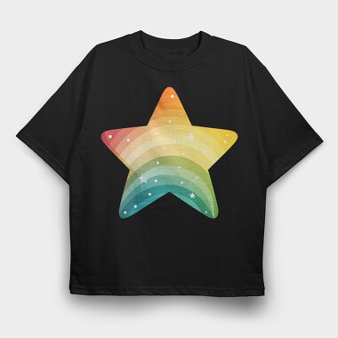 Rainbow Star Clouds, Tricou Oversize Barbati (Unisex)