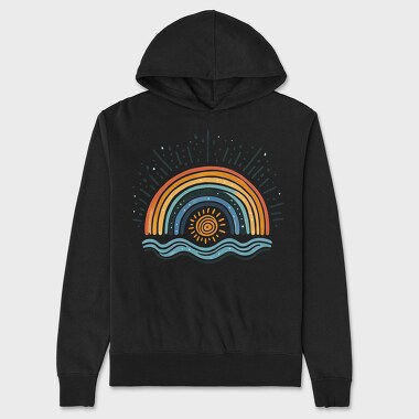 Rainbow Sunny Sky, Hanorac Oversize Barbati (Unisex)