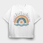 Rainbow Sunny Sky, Tricou Oversize Barbati (Unisex)
