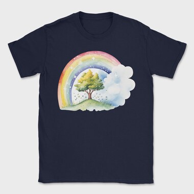 Rainbow Tree Clouds, Tricou Barbati (Unisex)