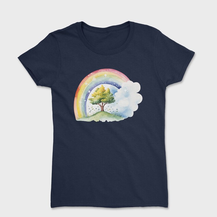 Rainbow Tree Clouds, Tricou Femei