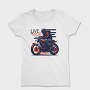Live to Live MotorcycleArt RetroStyle, Tricou Femei