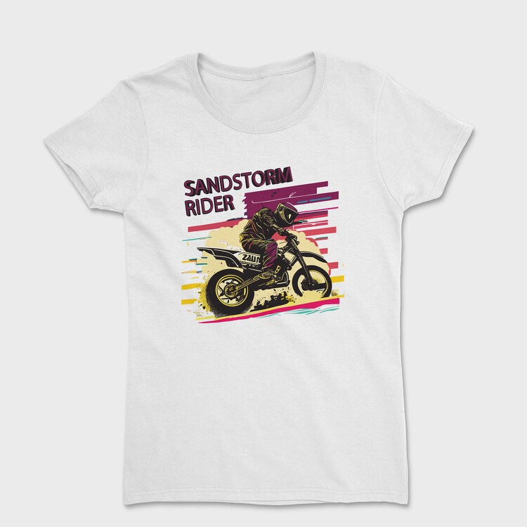 Motocross Rider MotorcycleArt 80S, Tricou Femei