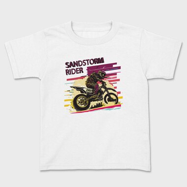 Motocross Rider MotorcycleArt 80S, Tricou Copii