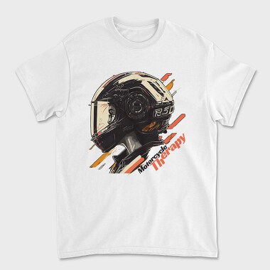 Motorcycle Therapy Helmet Artistic, Tricou Barbati (Unisex)