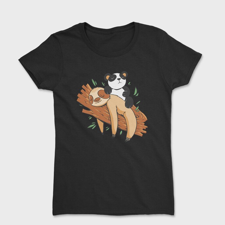 Panda Sloth Lazy, Tricou Femei