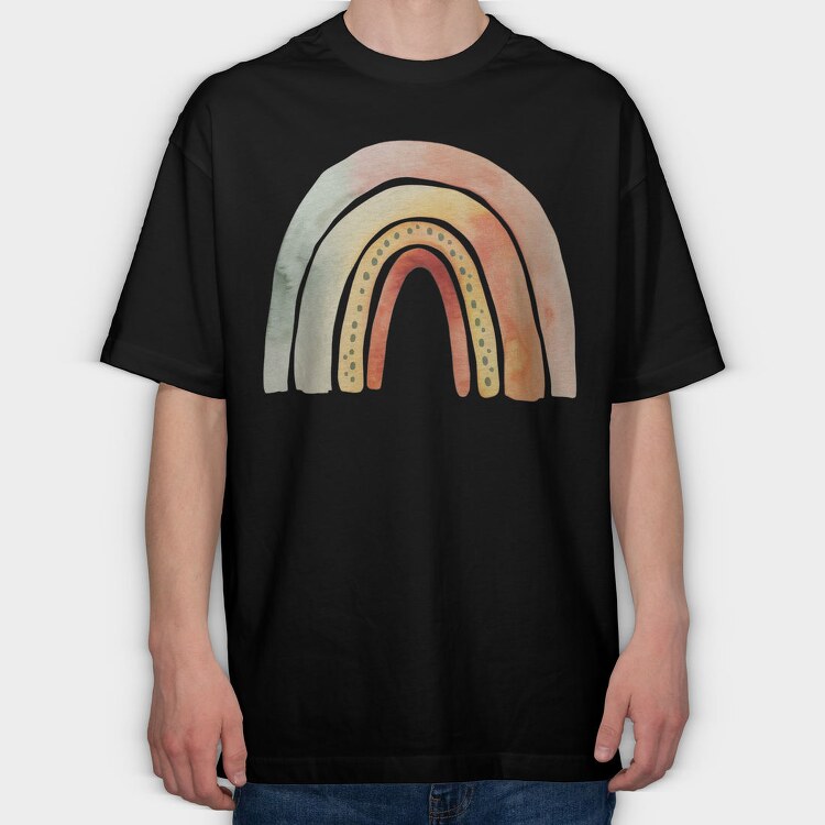 Rainbow Serenity Clip, Tricou Oversize Barbati (Unisex)