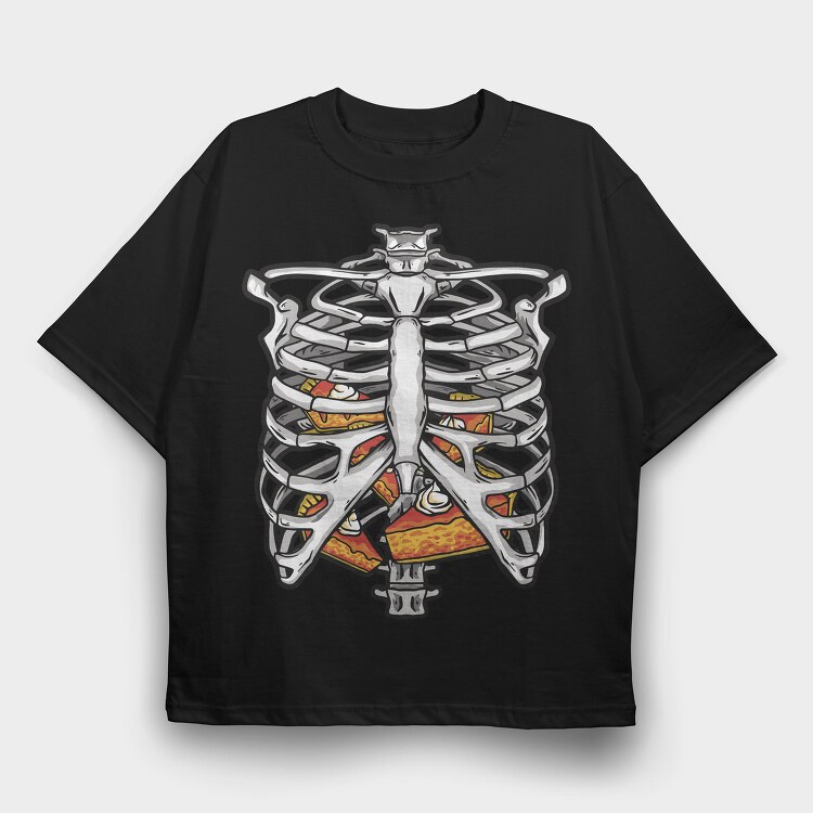 Ribs And Pizza, Tricou Oversize Barbati (Unisex)