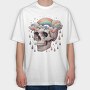 Rainbow Skull Cry, Tricou Oversize Barbati (Unisex)
