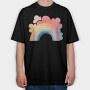 Rainbow Clouds Sky, Tricou Oversize Barbati (Unisex)