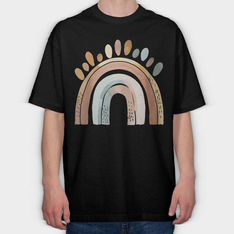 Rainbow Boho Art, Tricou Oversize Barbati (Unisex)
