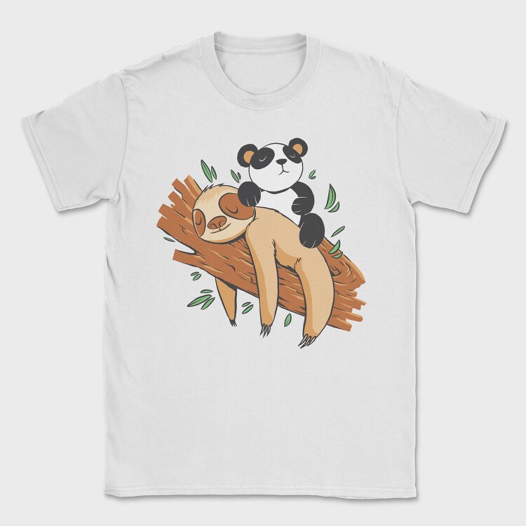 Panda Sloth Lazy, Tricou Barbati (Unisex)