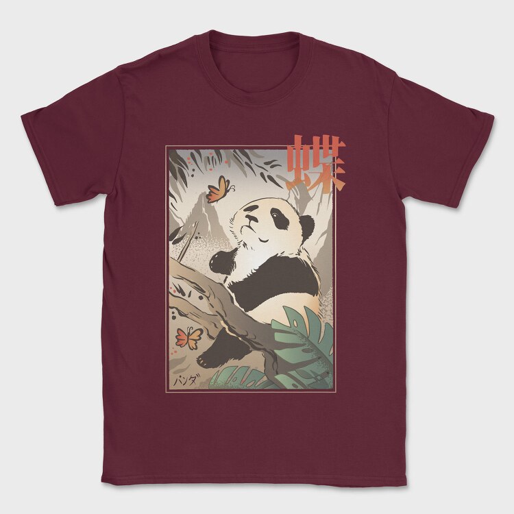 Panda Butterfly Japanese, Tricou Barbati (Unisex)