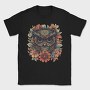 Owl Flowers Skull, Tricou Barbati (Unisex)