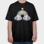 Rainbow Friendly Cuddle, Tricou Oversize Barbati (Unisex)