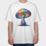 Rainbow Mushroom Splatter, Tricou Oversize Barbati (Unisex)