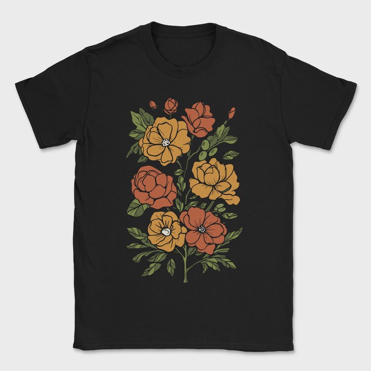 Orange Flowers, Tricou Barbati (Unisex)