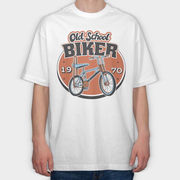 Old School Biker, Tricou Oversize Barbati (Unisex)