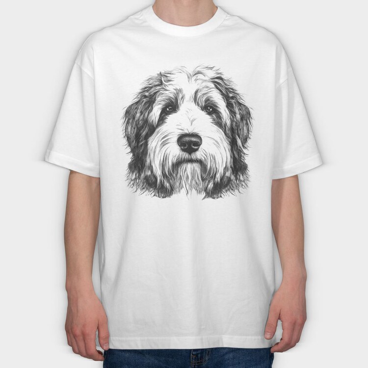 Old English Sheep Dog, Tricou Oversize Barbati (Unisex)