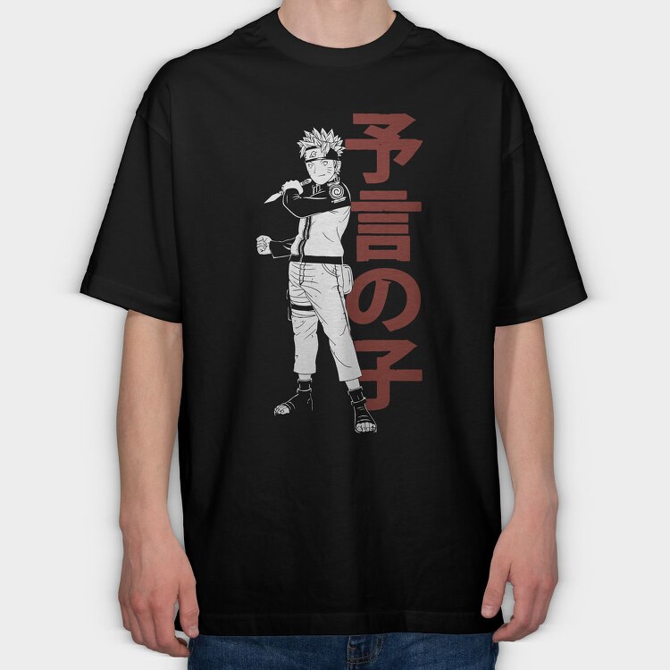 Red Kanji Words, Tricou Oversize Barbati (Unisex)