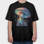 Rainbow Mushroom Stars, Tricou Oversize Barbati (Unisex)