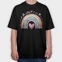 Rainbow Heart Boho, Tricou Oversize Barbati (Unisex)