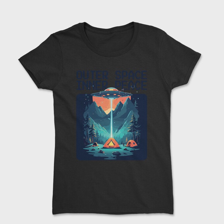 Outer Space Inner Peace Camping, Tricou Femei