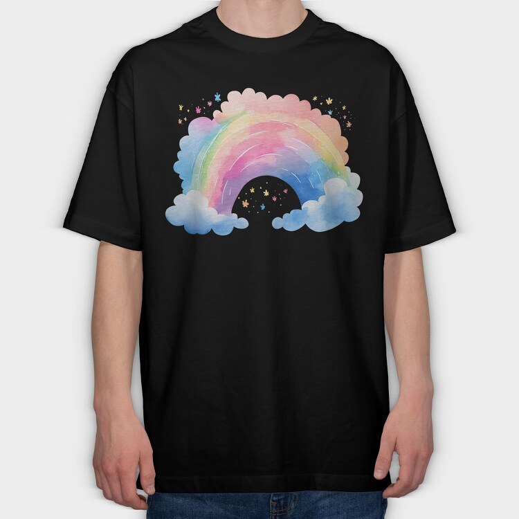 Rainbow Cloud Moonlight, Tricou Oversize Barbati (Unisex)