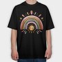 Rainbow Sun Clouds, Tricou Oversize Barbati (Unisex)