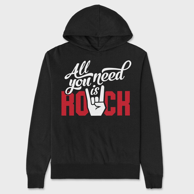 Rock On Red, Hanorac Oversize Barbati (Unisex)