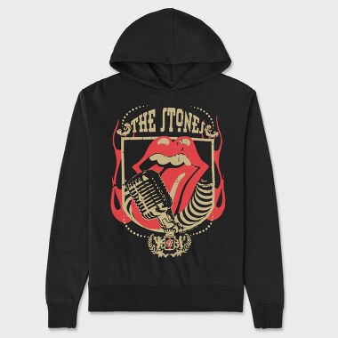 Rolling Stones Lips, Hanorac Oversize Barbati (Unisex)