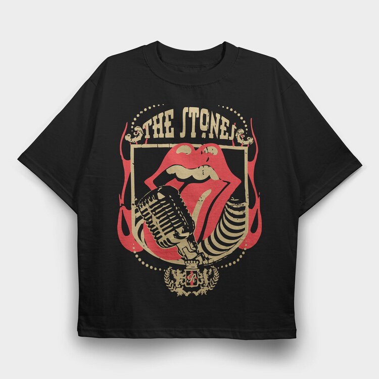 Rolling Stones Lips, Tricou Oversize Barbati (Unisex)