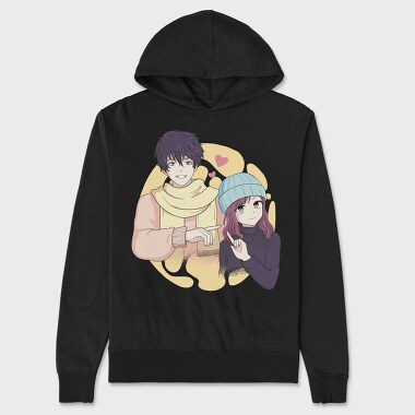 Scarf Love Couple, Hanorac Oversize Barbati (Unisex)